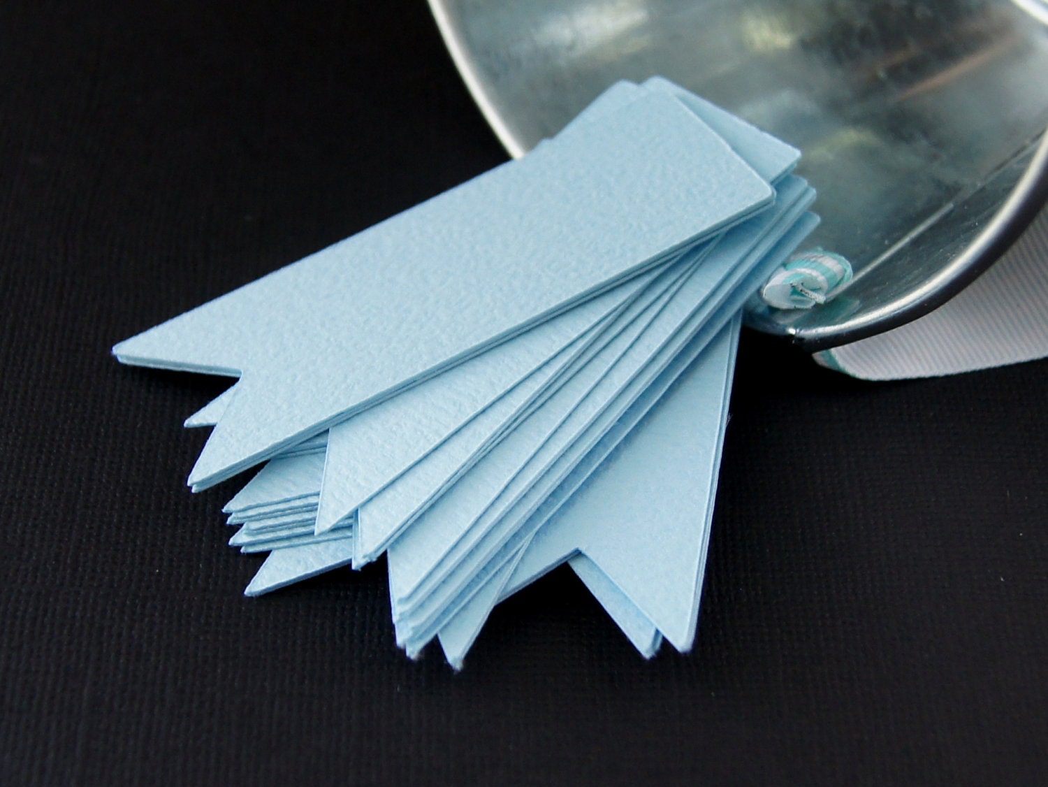 25 Flag Pennants in SPLASH (aqua) for DIY Scrapbooking, Favor Tags, Mini Banners, Drink Straw Flags or Cupcake Toppers . 1x3