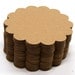 20 Round Scallop Tags in Kraft for Scrapbooking, Favor Tags, Garlands, Cupcake Toppers . 2 inch