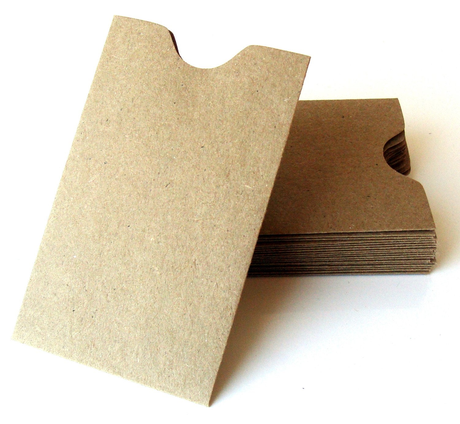 20 Mini Brown Bag Natural KRAFT Paper Card Sleeve Envelopes . 2.25 x 3.625