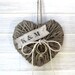 Wedding Ring Bearer Pillow/Holder - REUSE as Christmas ornament /decor - HAND STAMPED initials, wedding decor - eco friendly