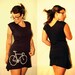 Navy Blue Tshirt Dress with Bicycle Screen Print