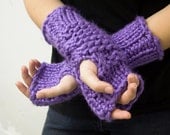 Thick Knit Fingerless Mittens - Choose your COLOR