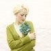 Plaid Green Teal Flower Pin / Hairpiece READY TO SHIP