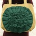 Hunter Green Camel Chiffon Flower Handbag READY TO SHIP