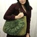 Forest Green Chiffon Ruffle Flower Handbag