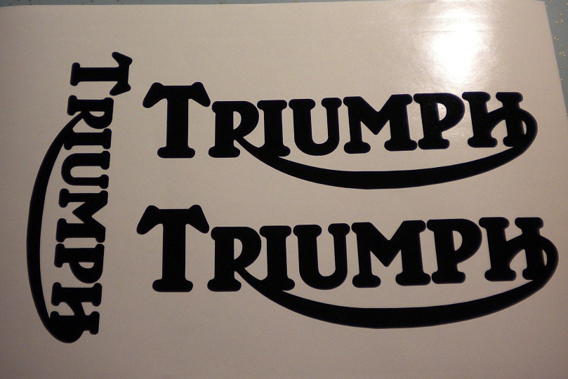 3 Triumph Motorcycle vinyl decal stickers British cafe racer mod