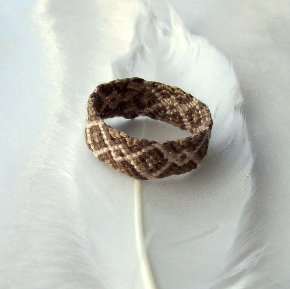 Diamondback Ring -Cotton Fiber- Size 11 1/2 Ring or Made to Order