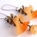 Orange Calla Lily Dangle Lucite Flower Earrings