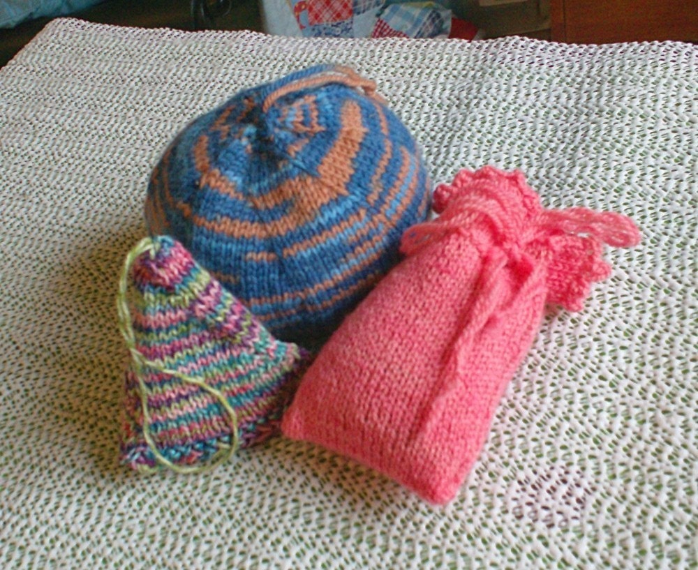 Three Sachets - PDF Digital Knitting Pattern