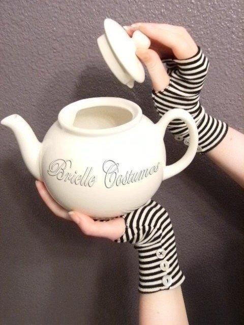 Alice in Wonderland Inspired Striped Gloves Tim Burton Style Size Small