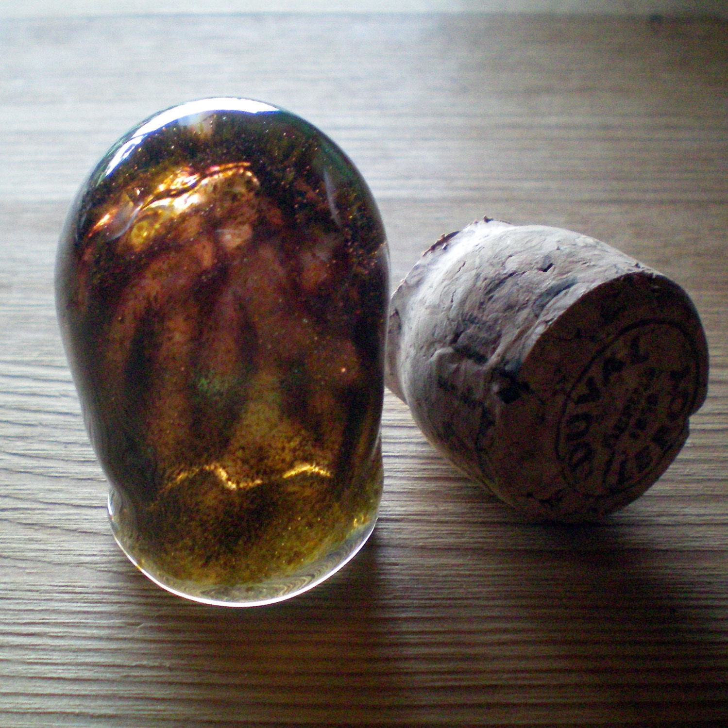 Green Amber Purple Honeycombed Roots Jar