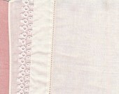 White Tea Towel Vintage Linens Tatting Edged with Handmade Tatted Lace