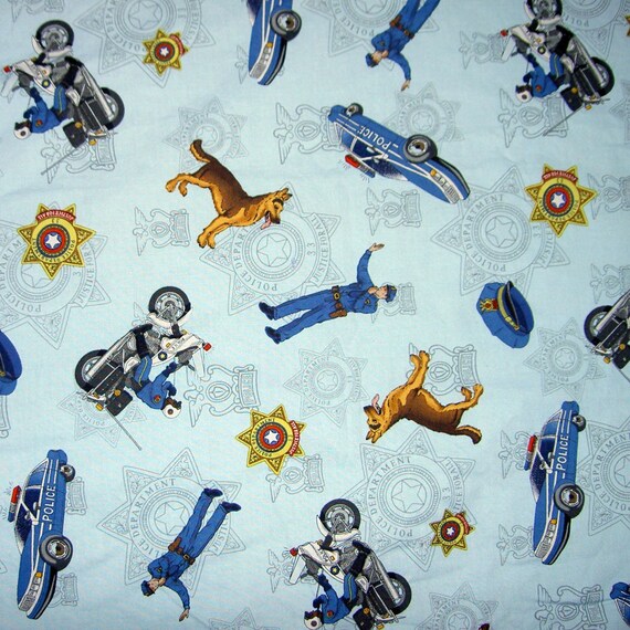 4 yards Policeman Fabric by Stashtastic on Etsy