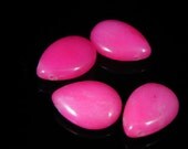 4pc - Pink Jade Candy Beads, Smooth Drop, 13x18x6mm