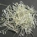100 pcs - 21 guage Silver Plated Eyepins - 0.5 inches