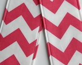 Camera Strap Cover- lens cap pocket and padding included- Pink Chevron