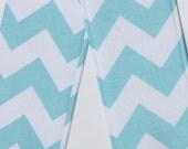 Camera Strap Cover- lens cap pocket and padding included- Aqua Chevron
