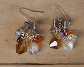 SALE Vintage Autumn Bowtie Earrings