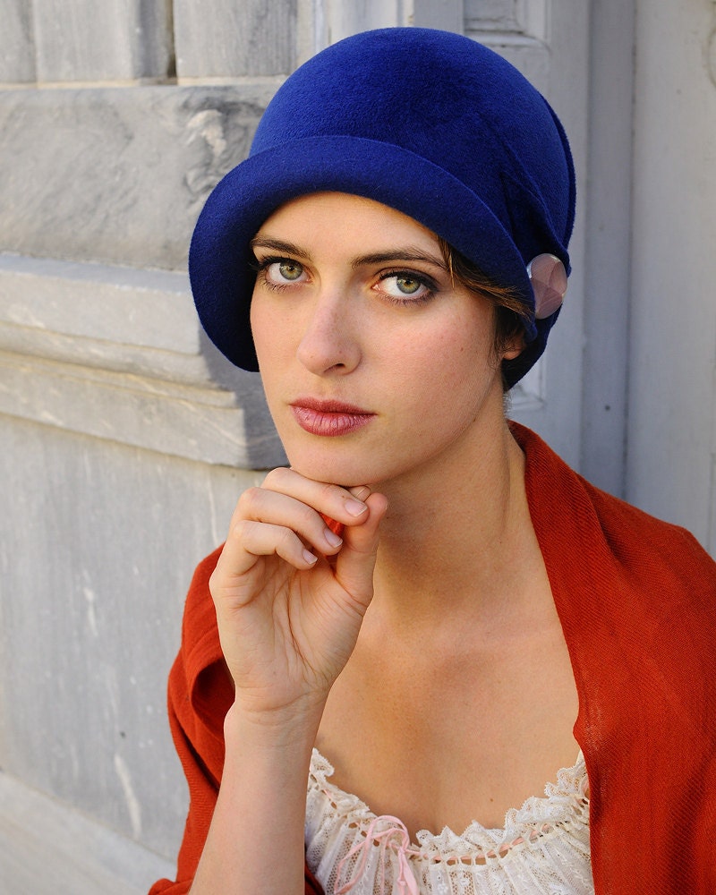 Millinery- Mary Lou Blue - cloche hat- made to order