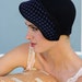 Bon Voyage- black cap with vintager royal blue netting