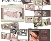 PHOTOBOOK - EMILY GRACE - Photoshop Templates for Photographers. 5x7 Photo Book - 20 Pages Plus Cover Design