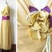1930s dress / 30s gown / mustard yellow and purple dress