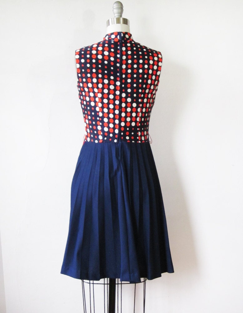 1960s mod dress / vintage 60s polka dot mini dress / Eve Carter mod scooter dress
