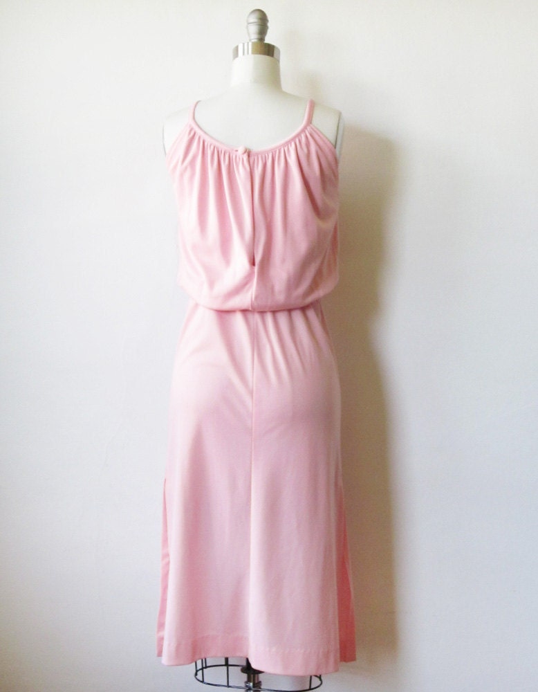 1970s pink dress / 70s grecian sundress