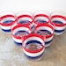 RESERVED vintage striped glasses  / red, white, and blue glasses / 60s barware