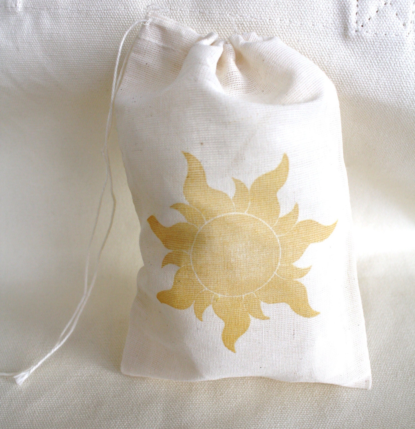 Tangled SUNburst muslin drawstring bag (15 individual bags) - HobbleCreekDesigns