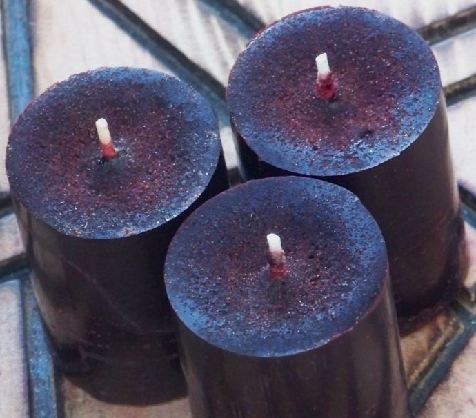 DRAGONS BLOOD Simple Soy Ritual Spell Pillar Votive Candles with Premium Gold Seal Dragon's Blood Resin