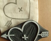 love hand carved rubber stamp - hand carved stamp - wedding/engagement/anniversary - EMPTY in the heart