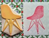 eames chair rubber stamp - hand carved rubber stamp - handmade rubber stamp - mid century design - vintage inspired