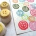 button rubber stamps. hand carve rubber stamp - hand carved stamps - sewing buttons stamps - set of 6 -  small - no1.