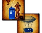 Flight of the Tardis - 1 inch squares - Digital collage sheet