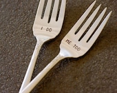 I Do Me Too or Mr Mrs Wedding Fork Set Featured on Style Me Pretty You Choose Wording