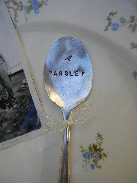 YOU PICK 6 SPOONS. Vintage Flatware Garden Plant Markers