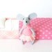 Pink Felt mouse in matchbox bed