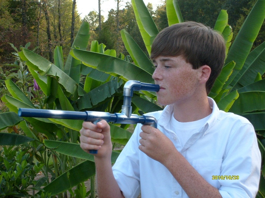 Large Marshmallow Shooter - blue and silver