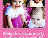 Print Your Own First Birthday Thank You Photo Card 4x6