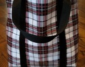 Mad for Plaid - black and red oilcloth shopper bag