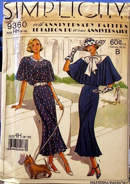 Vintage SIMPLICITY 9360 60th Anniversary Dress Pattern c. 1988 Sizes 6 8 10 12