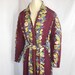 Vtg 30s 40s Dressing Gown Robe Fishtail Train Rayon Floral Print Bust 36