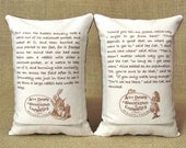 Alice In Wonderland Bookends - Shelf Pillows - The White Rabbit / Alice and the Cat