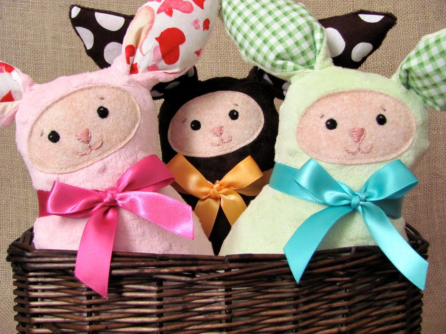 Cuddle Bunny - A Soft Friend For You - Choose Your Favourite - Limited Edition - Chocolate and Pink Bunny Available