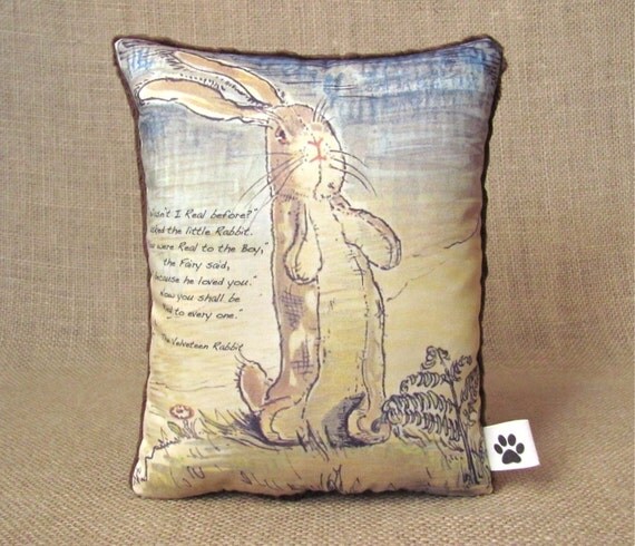 The Velveteen Rabbit - Little Decorative Pillow With Quote