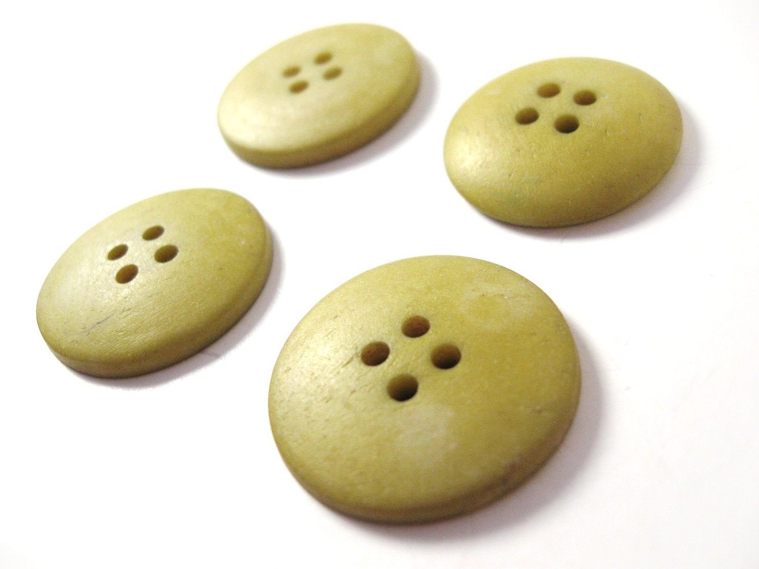 4 Olive Bone Buttons Natural and Eco Friendly 25mm (BN111B)