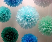 Over Oceans ... 10 tissue paper poms // beach wedding // nursery decoration // birthday party // engagement // decorations Il_170x135