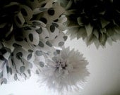 Your Silver Lining ... 3 tissue paper poms // wedding  // diy // silver anniversary // graduation // new years eve // party decorations