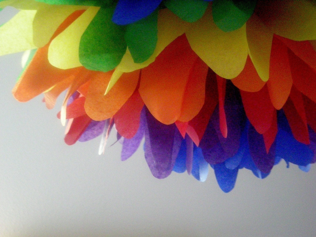 Rainbow ... 1 tissue paper pom // birthday // nursery // party decorations